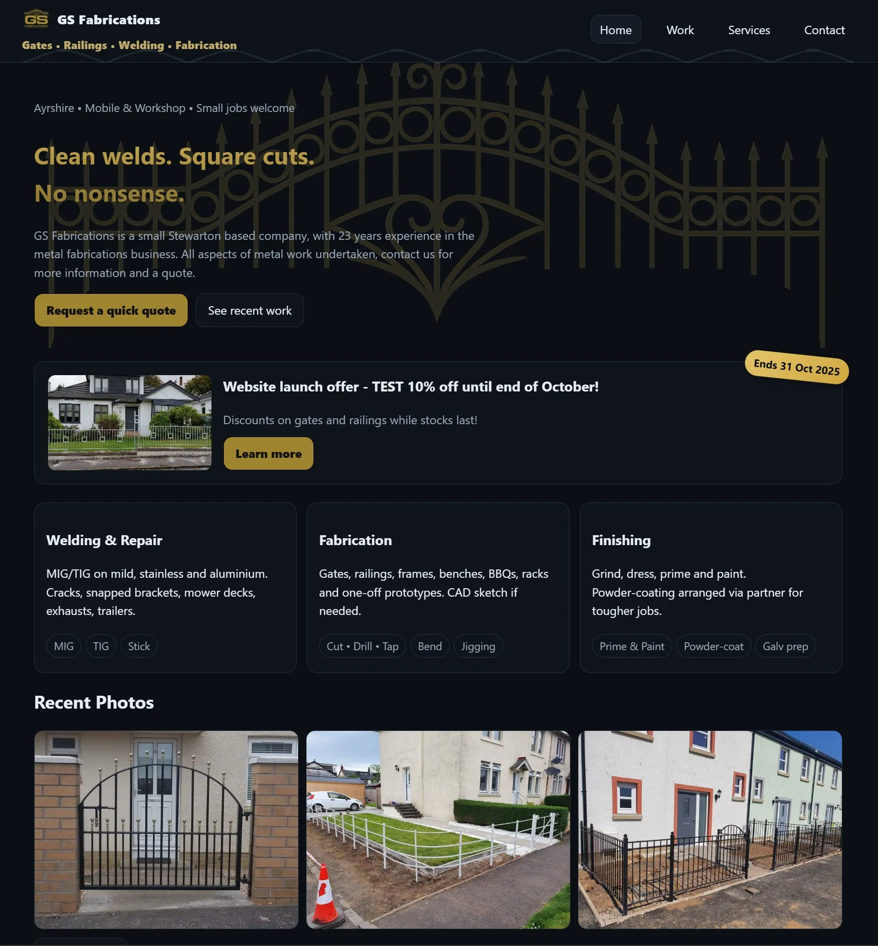 GS Fabrications website